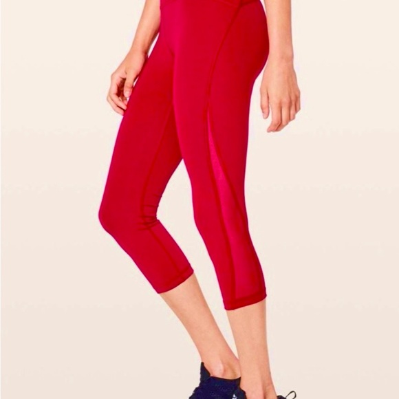Lululemon Red Crop train times Leggings - Picture 3 of 12